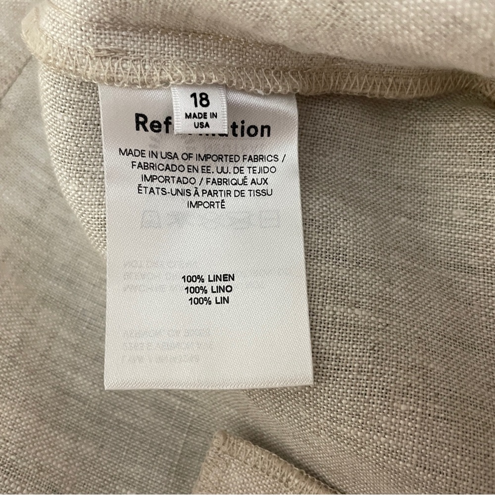REFORMATION Vesta Linen Pant 18 NEW Quiet Luxury Old Money Minimalist Neutral - Picture 10 of 11